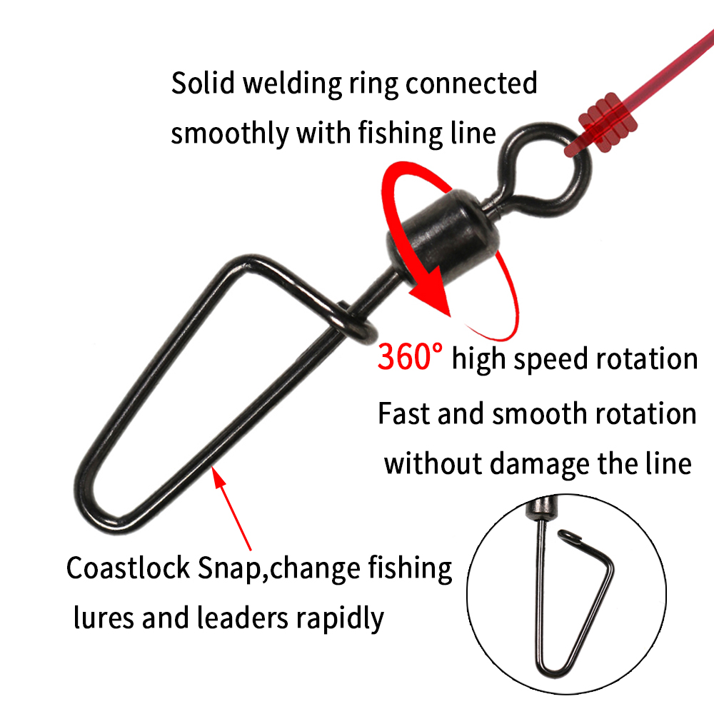 20PCS #12 -1/0 Rolling Swivel  - Fishing Equipment Hook のレビューと価格