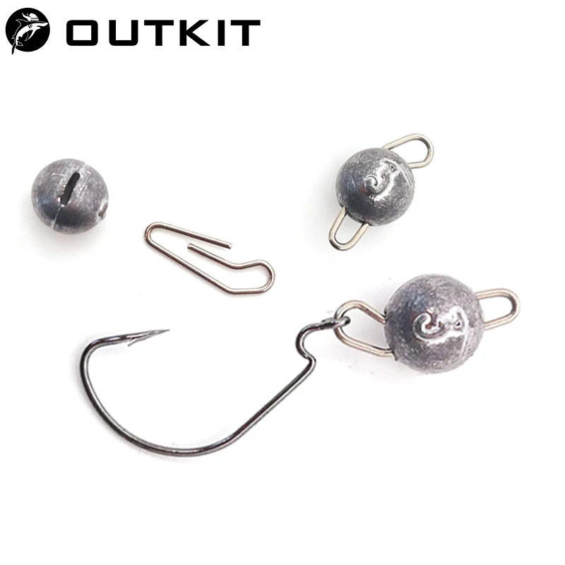 OUTKIT 10pcs/lot Lead Head Sin - Fishing Equipment Hook のレビューと価格