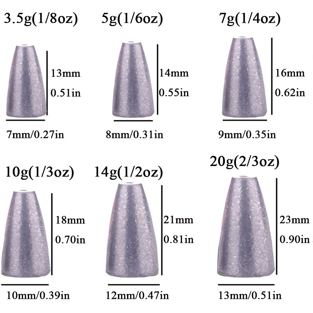 3.5g 5g 7g 10g 14g 20g Bullet  - Fishing Equipment Wholesale のレビューと価格